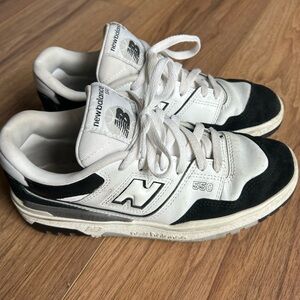 New Balance 550 Black and White Sneakers 6.5